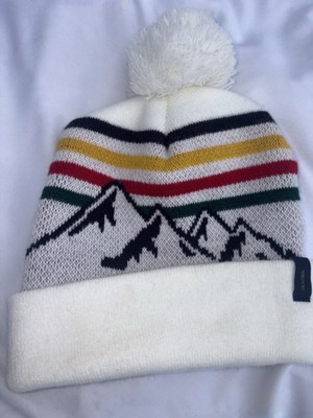 Pendleton‎ Striped Mountain Pom-Pom Beanie Hat Unisex One Size Winter/Fall